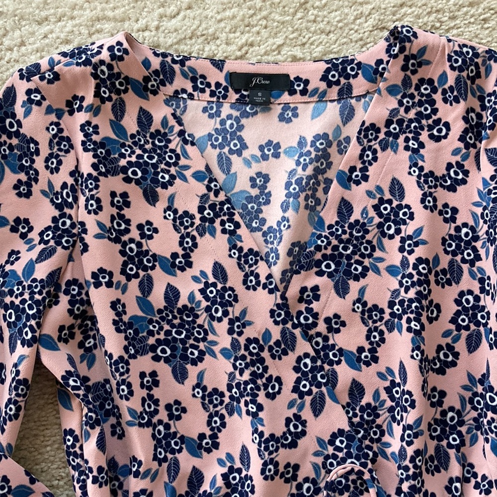 J. Crew Drapey Crepe Faux Wrap Top - Picture 3 of 10